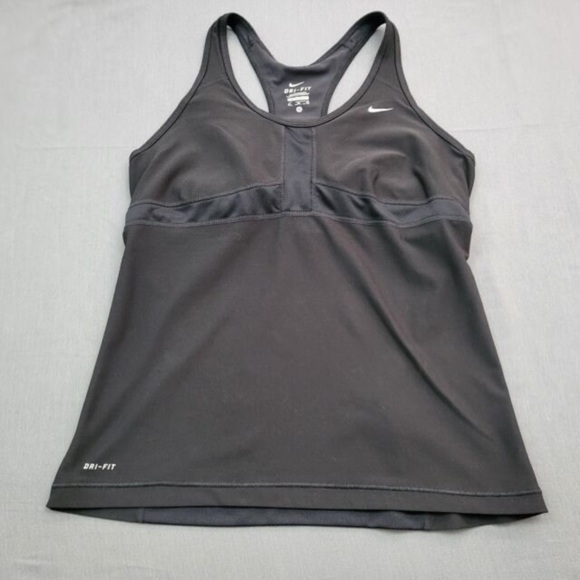 Nike Tank Top Charcoal Gray Dri Fit Active Racerback Running Top Size Medium - Picture 1 of 9